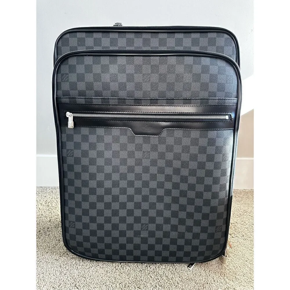 LOUIS VUITTON Pegase Legere 55 Business Graphite Carryon w/ Cover, Dust Bag & Bo